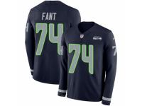 Men Nike Seattle Seahawks #74 George Fant Limited Navy Blue Therma Long Sleeve NFL Jersey
