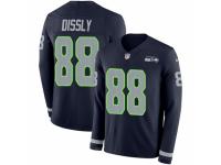 Men Nike Seattle Seahawks #88 Will Dissly Limited Navy Blue Therma Long Sleeve NFL Jersey