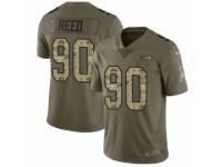 Men Nike Seattle Seahawks #90 Jarran Reed Limited Olive/Camo 2017 Salute to Service NFL Jersey