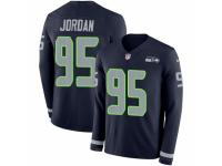 Men Nike Seattle Seahawks #95 Dion Jordan Limited Navy Blue Therma Long Sleeve NFL Jersey