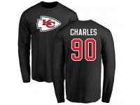 Men Nike Stefan Charles Black Name & Number Logo - NFL Kansas City Chiefs #90 Long Sleeve T-Shirt