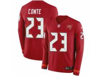 Men Nike Tampa Bay Buccaneers #23 Chris Conte Limited Red Therma Long Sleeve NFL Jersey