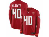 Men Nike Tampa Bay Buccaneers #40 Mike Alstott Limited Red Therma Long Sleeve NFL Jersey
