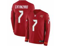 Men Nike Tampa Bay Buccaneers #7 Chandler Catanzaro Limited Red Therma Long Sleeve NFL Jersey