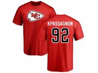 Men Nike Tanoh Kpassagnon Red Name & Number Logo - NFL Kansas City Chiefs #92 T-Shirt
