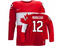 Men Nike Team Canada #12 Patrick Marleau Premier Red Away 2014 Olympic Hockey Jersey