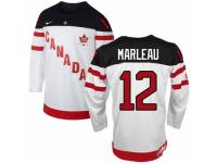 Men Nike Team Canada #12 Patrick Marleau Premier White 100th Anniversary Olympic Hockey Jersey