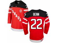 Men Nike Team Canada #22 Jamie Benn Premier Red 100th Anniversary Olympic Hockey Jersey