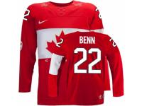 Men Nike Team Canada #22 Jamie Benn Premier Red Away 2014 Olympic Hockey Jersey