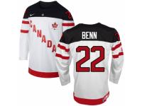 Men Nike Team Canada #22 Jamie Benn Premier White 100th Anniversary Olympic Hockey Jersey