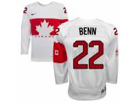 Men Nike Team Canada #22 Jamie Benn Premier White Home 2014 Olympic Hockey Jersey