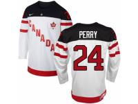 Men Nike Team Canada #24 Corey Perry Premier White 100th Anniversary Olympic Hockey Jersey