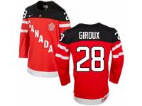 Men Nike Team Canada #28 Claude Giroux Premier Red 100th Anniversary Olympic Hockey Jersey