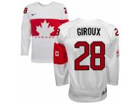 Men Nike Team Canada #28 Claude Giroux Premier White Home 2014 Olympic Hockey Jersey