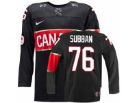 Men Nike Team Canada #76 P.K Subban Premier Black Third 2014 Olympic Hockey Jersey