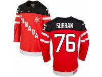 Men Nike Team Canada #76 P.K Subban Premier Red 100th Anniversary Olympic Hockey Jersey