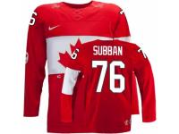 Men Nike Team Canada #76 P.K Subban Premier Red Away 2014 Olympic Hockey Jersey