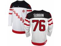 Men Nike Team Canada #76 P.K Subban Premier White 100th Anniversary Olympic Hockey Jersey