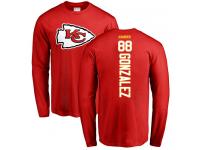 Men Nike Tony Gonzalez Red Backer - NFL Kansas City Chiefs #88 Long Sleeve T-Shirt