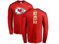 Men Nike Travis Kelce Red Backer - NFL Kansas City Chiefs #87 Long Sleeve T-Shirt