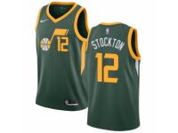 Men Nike Utah Jazz #12 John Stockton Green  Jersey - Earned Edition