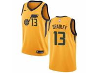 Men Nike Utah Jazz #13 Tony Bradley  Gold NBA Jersey Statement Edition