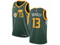 Men Nike Utah Jazz #13 Tony Bradley Green  Jersey - Earned Edition
