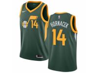Men Nike Utah Jazz #14 Jeff Hornacek Green  Jersey - Earned Edition