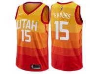 Men Nike Utah Jazz #15 Derrick Favors  Orange NBA Jersey - City Edition