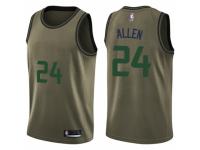 Men Nike Utah Jazz #24 Grayson Allen Swingman Green Salute to Service NBA Jersey