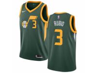 Men Nike Utah Jazz #3 Ricky Rubio Green  Jersey - Earned Edition