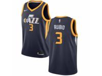 Men Nike Utah Jazz #3 Ricky Rubio  Navy Blue Road NBA Jersey - Icon Edition