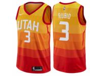 Men Nike Utah Jazz #3 Ricky Rubio  Orange NBA Jersey - City Edition