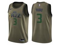 Men Nike Utah Jazz #3 Ricky Rubio Swingman Green Salute to Service NBA Jersey