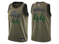 Men Nike Utah Jazz #44 Pete Maravich Swingman Green Salute to Service NBA Jersey