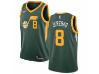 Men Nike Utah Jazz #8 Jonas Jerebko Green  Jersey - Earned Edition