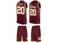 Men Nike Washington Redskins #20 Rob Kelley Limited Burgundy Red Tank Top Suit NFL Jersey