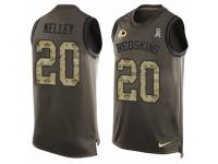 Men Nike Washington Redskins #20 Rob Kelley Limited Green Salute to Service Tank Top NFL Jersey