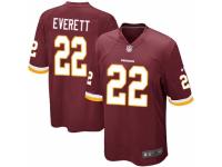 Men Nike Washington Redskins #22 Deshazor Everett Game Burgundy Red Team Color NFL Jersey