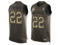 Men Nike Washington Redskins #22 Deshazor Everett Limited Green Salute to Service Tank Top NFL Jersey