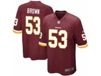 Men Nike Washington Redskins #53 Zach Brown Game Burgundy Red Team Color NFL Jersey