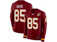 Men Nike Washington Redskins #85 Vernon Davis Limited Burgundy Therma Long Sleeve NFL Jersey