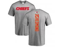Men Nike Will Redmond Ash Backer - NFL Kansas City Chiefs #24 T-Shirt
