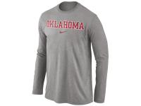 Men Oklahoma Sooners Nike Wordmark Long Sleeve T-Shirt - Dark Gray