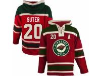 Men Old Time Hockey Minnesota Wild #20 Ryan Suter Red Sawyer Hooded Sweatshirt