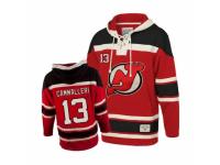 Men Old Time Hockey New Jersey Devils #13 Mike Cammalleri Premier Red Sawyer Hooded Sweatshirt