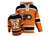 Men Old Time Hockey Philadelphia Flyers #32 Mark Streit Premier Orange Sawyer Hooded Sweatshirt
