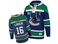 Men Old Time Hockey Vancouver Canucks #16 Trevor Linden Premier Blue Sawyer Hooded Sweatshirt
