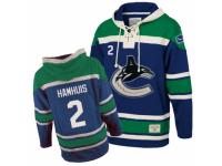 Men Old Time Hockey Vancouver Canucks #2 Dan Hamhuis Premier Blue Sawyer Hooded Sweatshirt