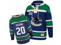 Men Old Time Hockey Vancouver Canucks #20 Chris Higgins Premier Blue Sawyer Hooded Sweatshirt
